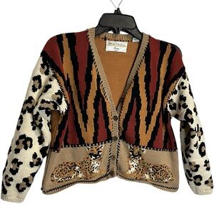 Vintage Marisa Christina Cropped Animal Sweater
